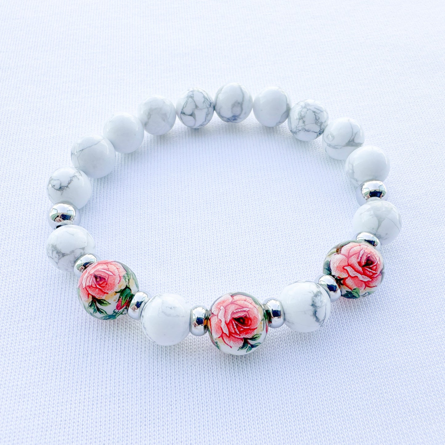 Fluer White Howlite Bracelet