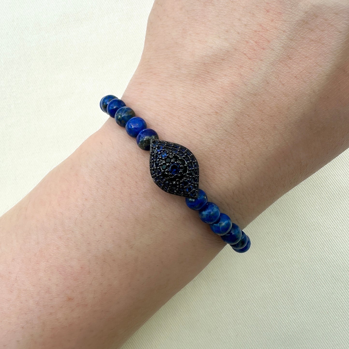 Pavé Evil Eye Lapis Lazuli Bracelet