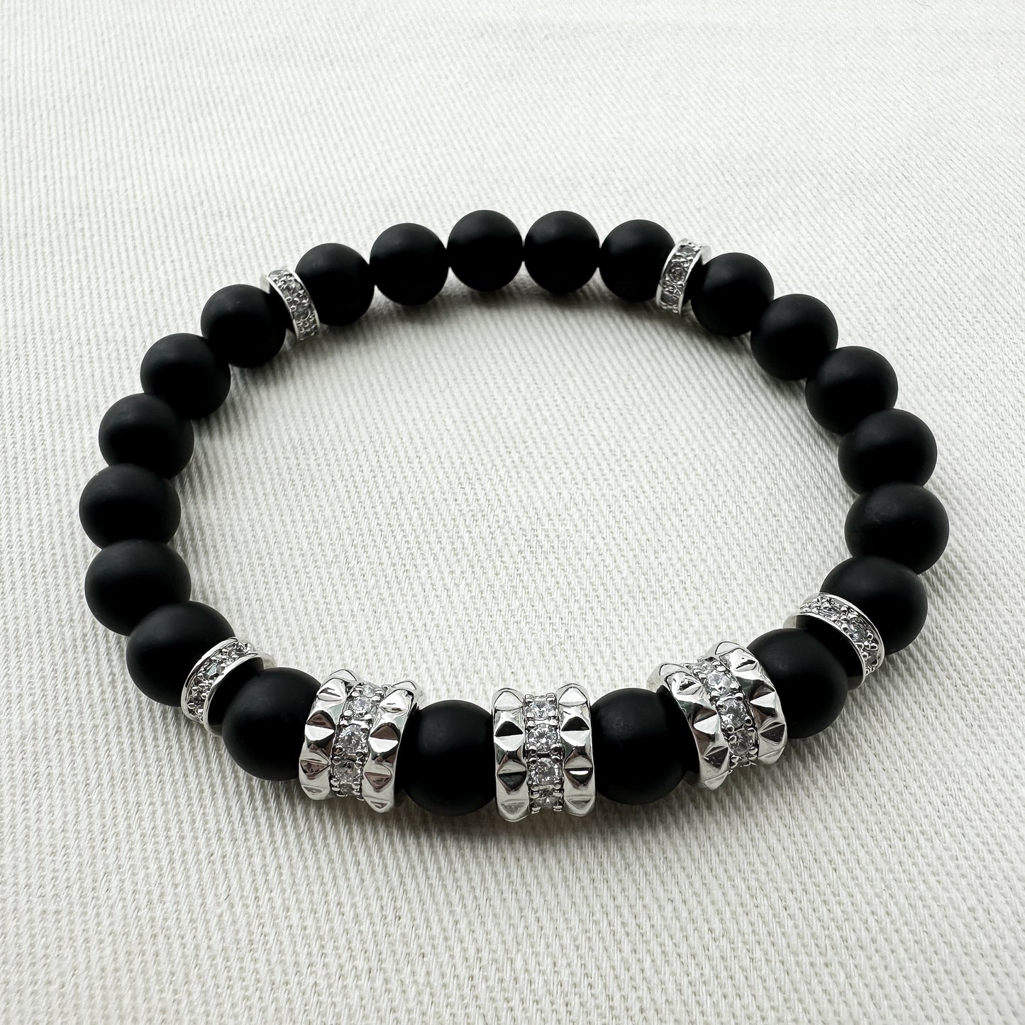 Trois Pavé Onyx Bracelet