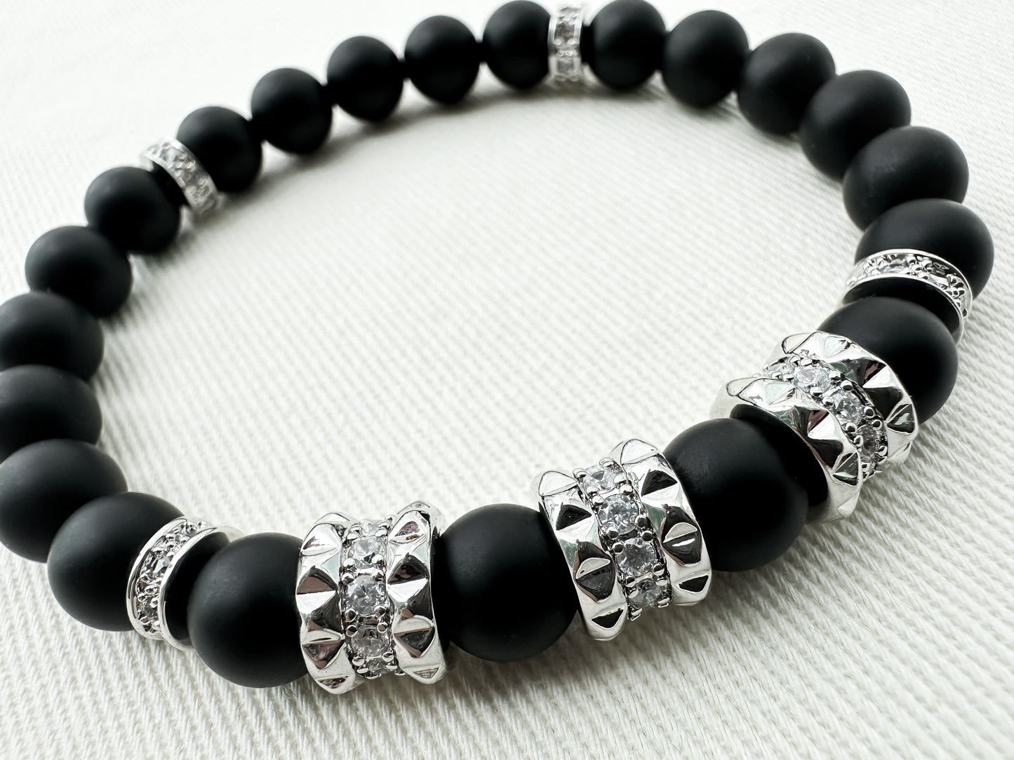 Trois Pavé Onyx Bracelet