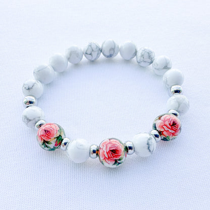 Fluer White Howlite Bracelet