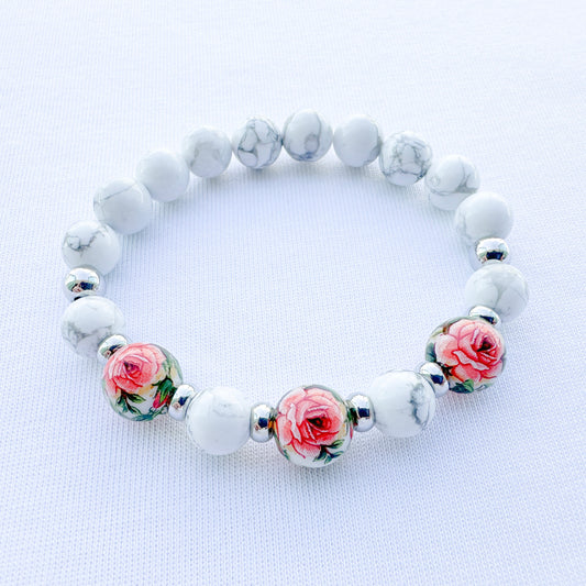Fluer White Howlite Bracelet