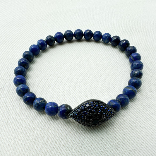 Pavé Evil Eye Lapis Lazuli Bracelet