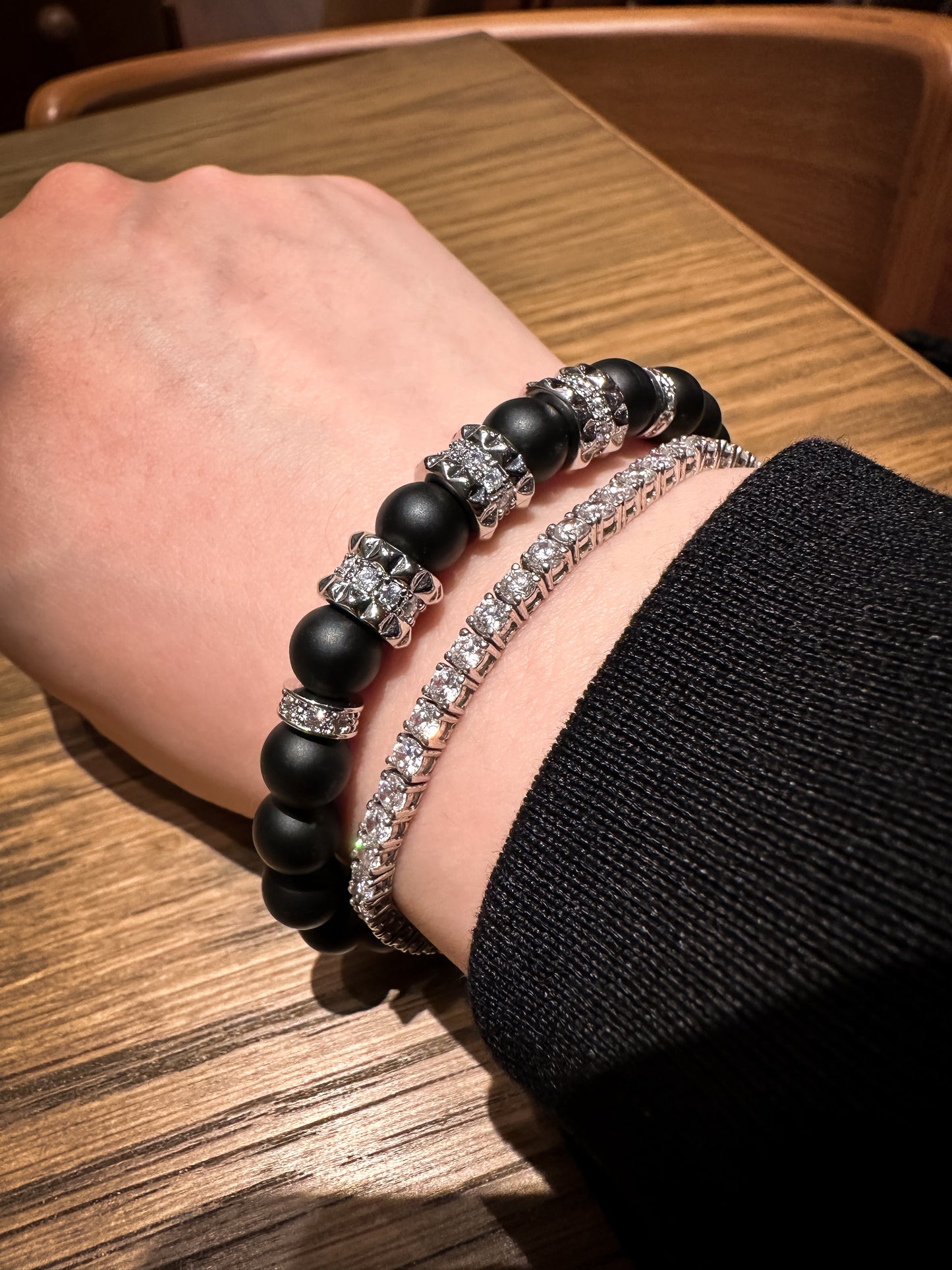 Trois Pavé Onyx Bracelet