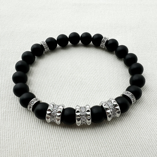 Trois Pavé Onyx Bracelet