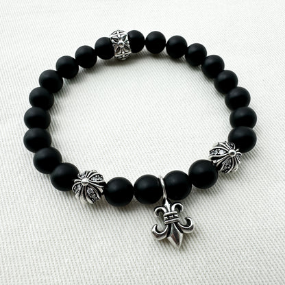 925 Silver Fluer Onyx Bracelet