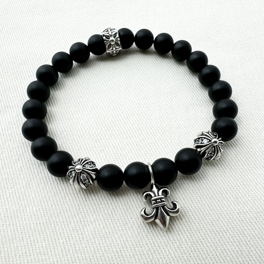 925 Silver Fluer Onyx Bracelet
