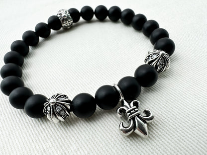 925 Silver Fluer Onyx Bracelet